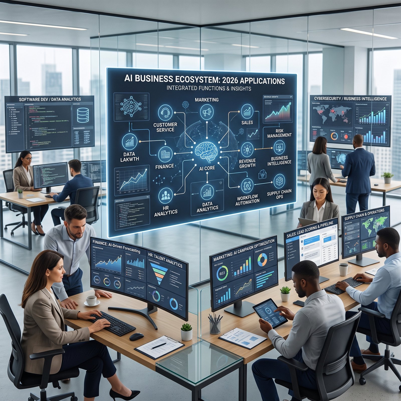 AI business applications examples for companies in 2026
